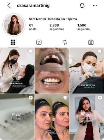 Perfil de Instagram gerenciado pela Inside — Dra. Sara Martini